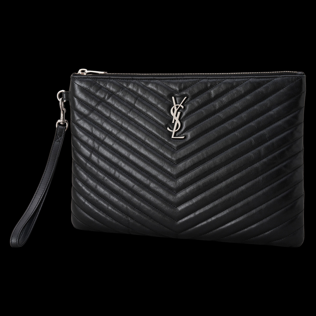 YVES SAINT LAURENT(USED)생로랑 559193 모노그램 쉐브론 클러치